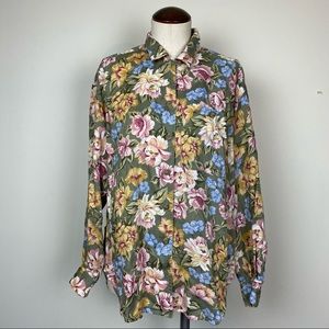 Vintage Liz Sport Flower Detail Top